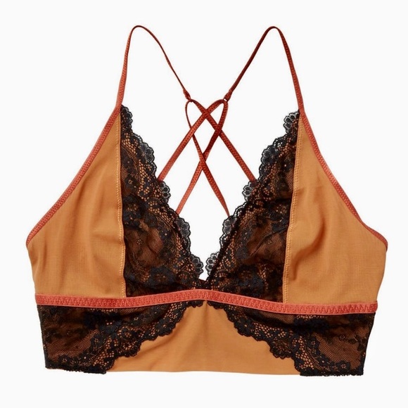 Free People NEW Leo Lace Bralette Black & Ginger - Picture 5 of 14